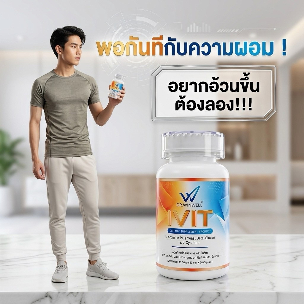IVIT ไอวิต  ช่วยเพิ่มน้ำหนัก เจริญอาหาร เบื่ออาหาร มีน้ำมีนวล มีกล้าม