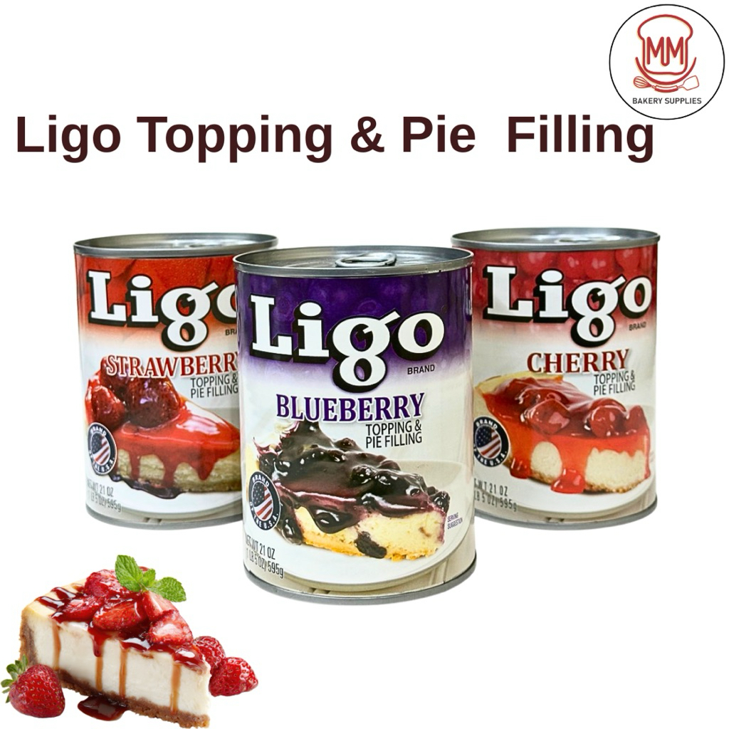 Ligo Topping & Pie Filling Blueberry Strawberry Cherry ลิโก้ พายฟิลลิ่ง ท้อปปิ้ง บลูเบอร์รี่ เชอร์รี่ สตรอเบอร์รี่ 595ก.