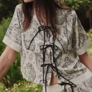 MUSLIN Classic Toile - Silk Satin Pajamas [Maison De Reve Collection]