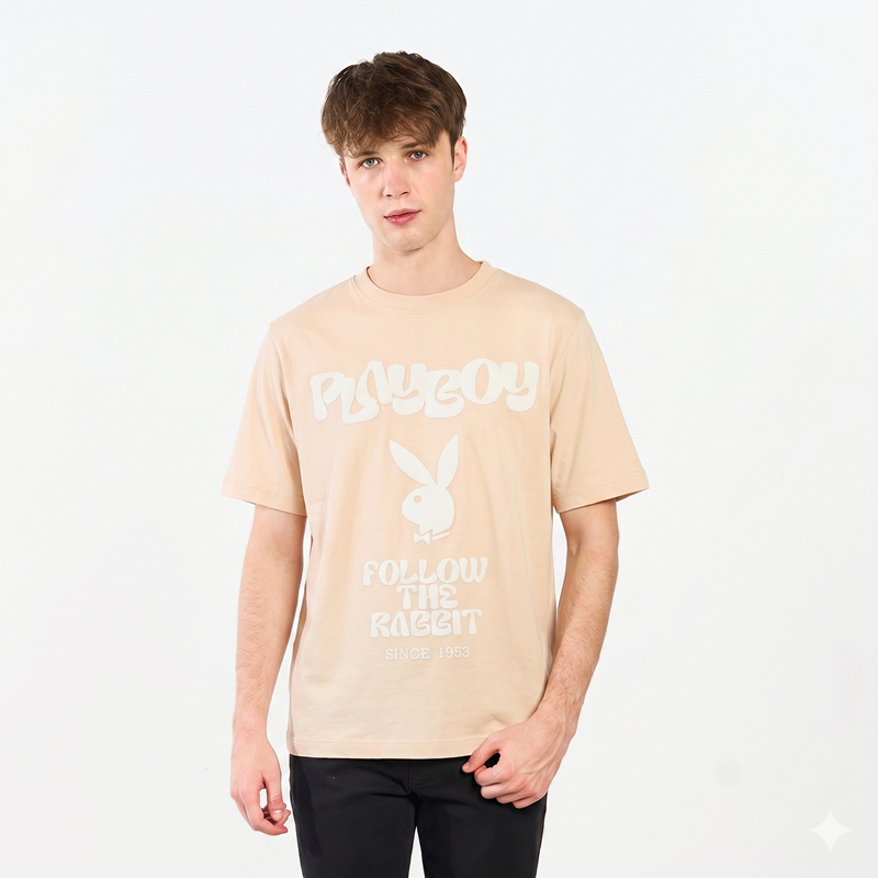 PLAYBOY   เสื้อผ้าผู้ชาย/เสื้อ/เสื้อยืดสีแดง รุ่น P1MT265TB014RE P1MT265TB013
