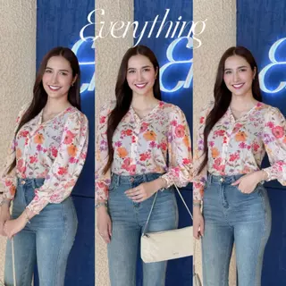 Everything2019 - เสื้อทำงานผู้หญิงคอวี แขนยาวปลายแขนจั้ม รุ่นขายดี XS-3XL (680)