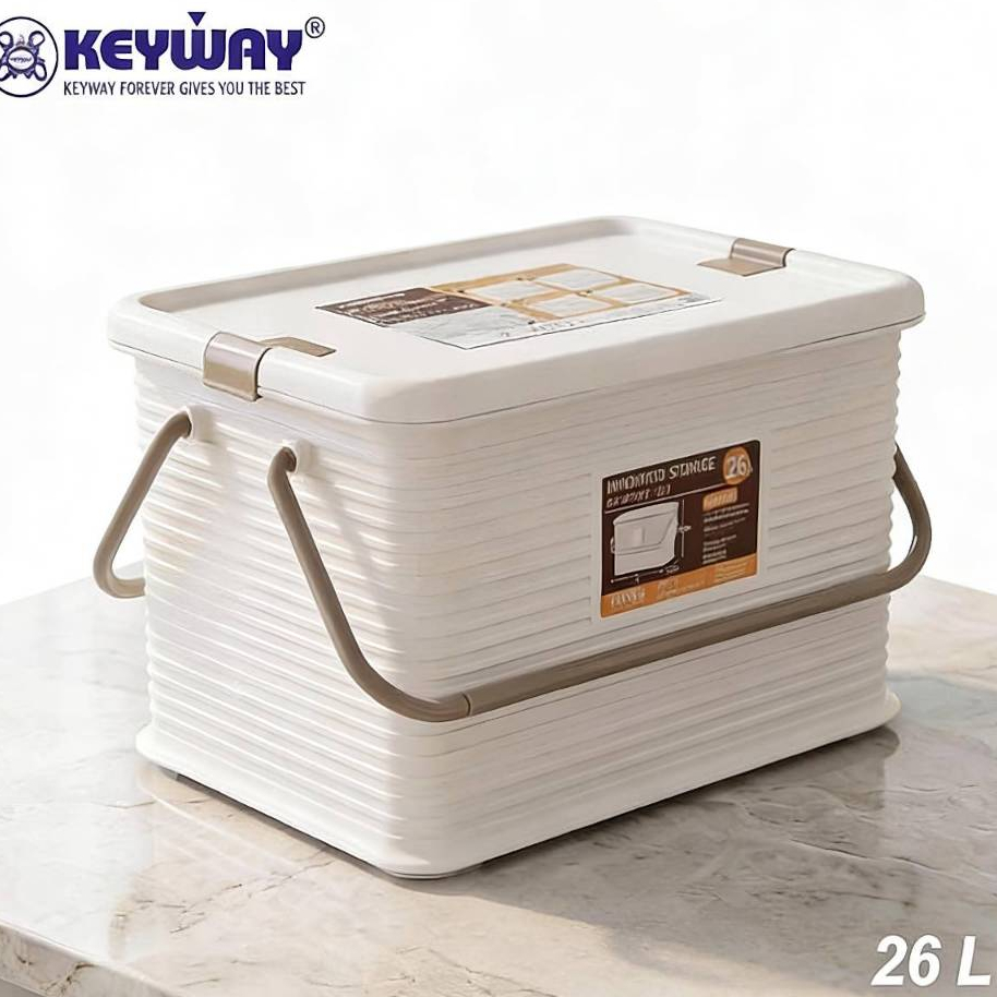 Keyway กล่องเก็บของพร้อมฝาปิด(ซ้อนกันได้) ขนาด 26 L รุ่น HK-639