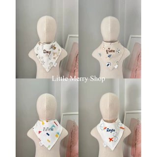 ⚠️ปักชื่อส่งวันนี้ 🇹🇭Little Merry ผ้ากันเปื้อน(✔️ปักชื่อได้) ผ้านุ่ม เนื้อระเอียดม คอผ้ากว้าง ใส่สบาย