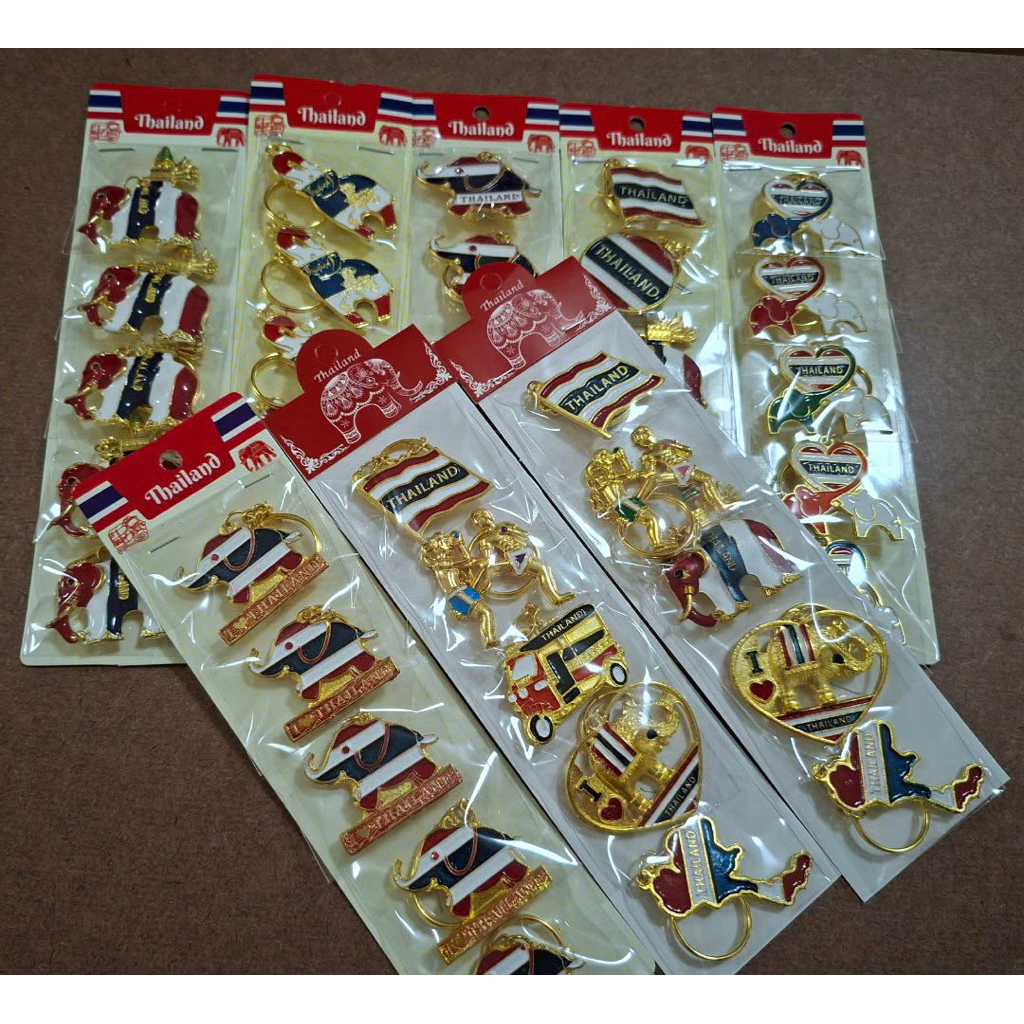 new!พวงกุญแจจของที่ระลึกไทยเเลนส์ 5ชิ้น