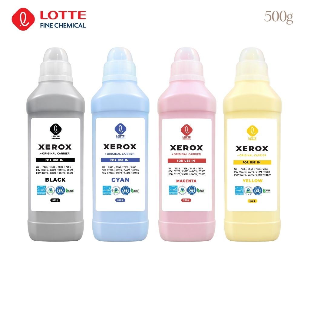 ผงหมึกเครื่องถ่ายเอกสาร XEROX (ขนาด 500g )ผสมผงแม่เหล็กแท้ LOTTE Fine Chemical พร้อมส่ง ✅️ เลือกรุ่นในตัวเลือก