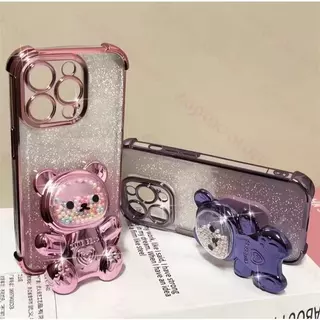 เคสโทรศัพท์ สำหรับ Vivo V70 V70FE Y05 Y11D Y21D Y31 2025 Y05 Y04 Y04S Y29S Y15S Y01 หมี LOVE กริตเตอร์ เคส ตั้งได้ Z1
