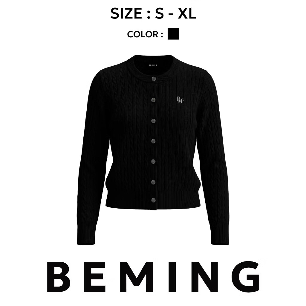 ส่งต่อเสื้อคาร์ดิแกน Beming - BMG Knit Cardigan สีดำ ไซส์ m