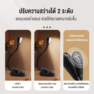 โคมไฟโน้ตดนตรี LED แบบหนีบ USB สำหรับขาตั้งโน้ต ใช้กับกีตาร์ เครื่องดนตรี หัวคู่ปรับได้ โคมไฟเปียโน