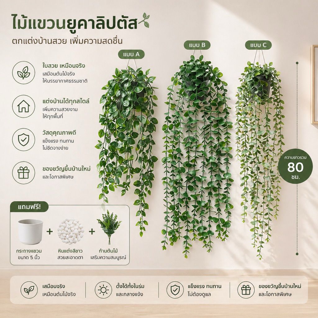 ต้นไม้แขวนมินิมอล ไม้ประดิษฐ์ตกแต่งบ้าน ของแต่งบ้าน