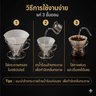 HB กระดาษกรองกาแฟ กระดาษกรองกาแฟแบบหยัก 100 แผ่น KWF-155/185 Kalita Wave Coffee Filter 50/100 Sheets