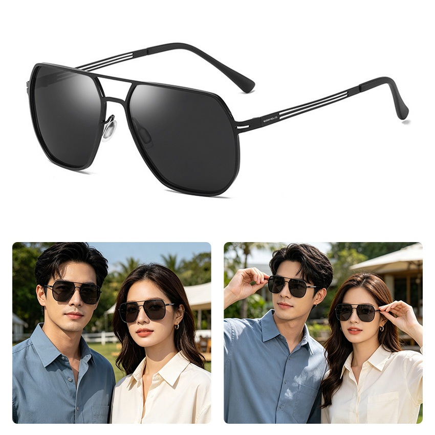 MENSPE Men’s Polarized Sunglasses Double Beam Sunglasses Retro Driving Sunglasses UV400 Clean Vision