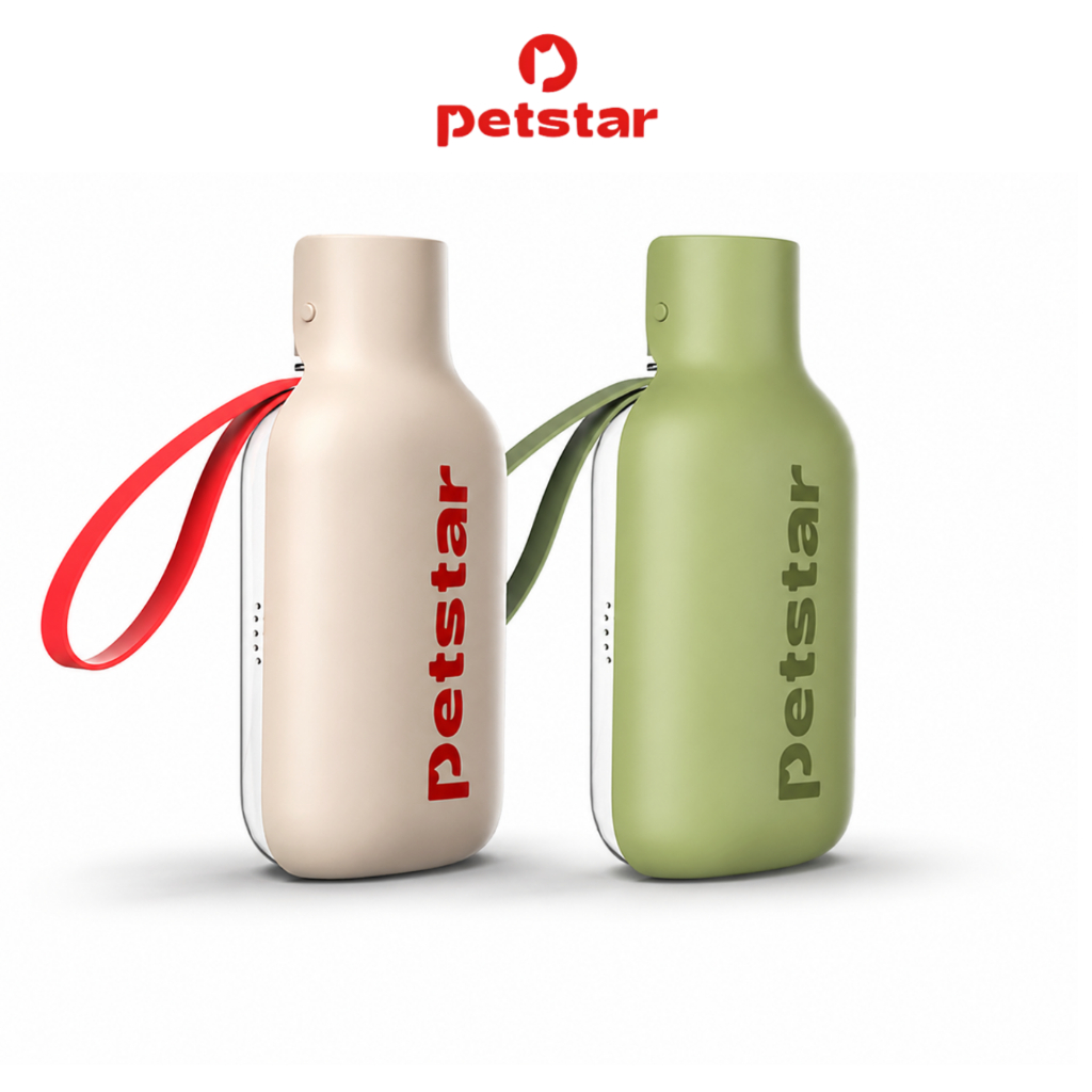 Petstar ขวดน้ำสัตว์เลี้ยง ขวดน้ำสุนัข ขวดน้ำแมว แบบพกพา พับเก็บได้ ขนาด 550ml วัสดุ ABS และพลาสติก ฝาปิดสนิท