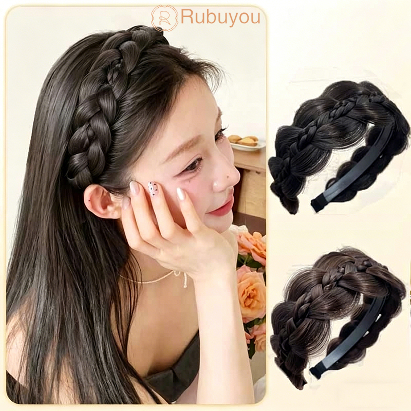 Rubuyou 2026ใหม่ Fishbone วิกผม Braid ที่คาดผม สําหรับวิกผมแฟชั่นเกาหลีของผู้หญิงที่คาดผมวิกผม เครื่องประดับผม-COD💕