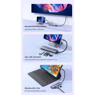 Blevos 7in1 แท่นวาง Type-c, HDMI 4K USB3.0 Type C การถ่ายโอนข้อมูล, ฮับ USB หลายพอร์ต, ฮับ USB C, สำหรับแล็ปท็อป