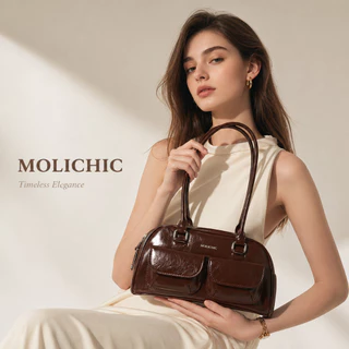 MOLICHIC Chubby Bag แฟชั่นใหม่กระเป๋าใต้วง แขกระเป๋าสะพายไหล่ทรงสี่เหลี่ยมเล็กเรียบง่าย สไตล์เกาหลี