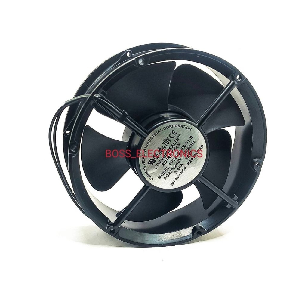 พัดลม 8นิ้วกลม ROTARY FAN 220VAC 220x220x60MM. 220/240VAC 50/60Hz. 0.45A 65W MODEL. FP22060 EX-S1-B