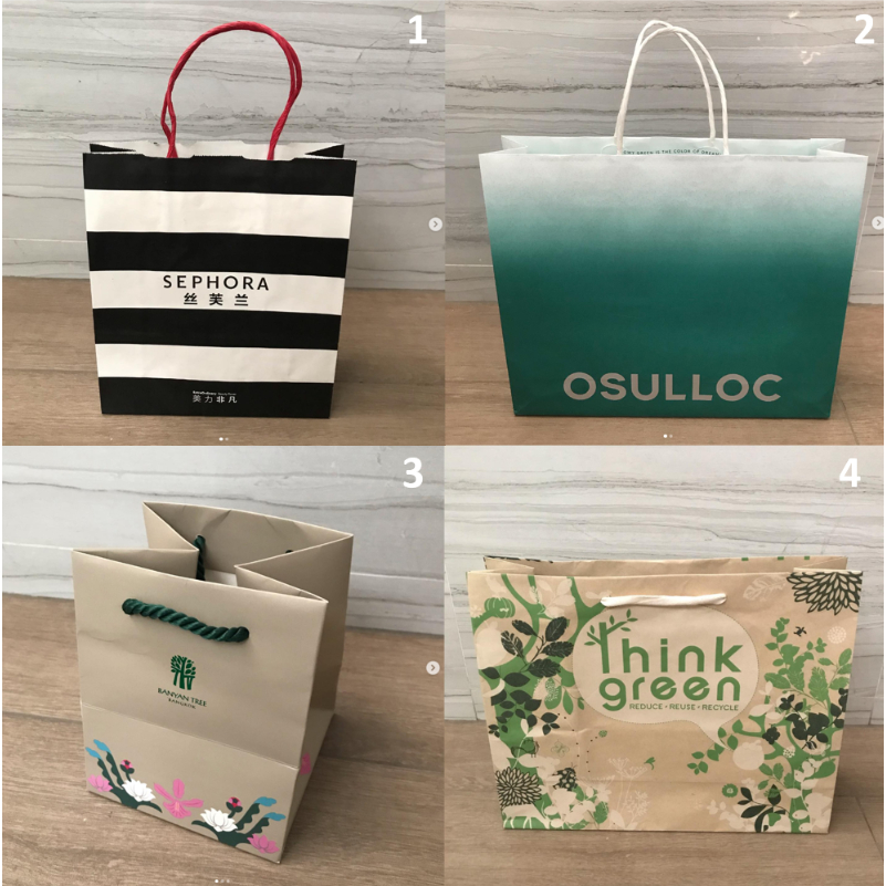 ถุงกระดาษ ถุง แบรนด์ Sephora , OSULLOC , โรงแรม BANYAN TREE และ THE MALL ของแท้ ใช้ใส่ของ ใส่เครื่อง