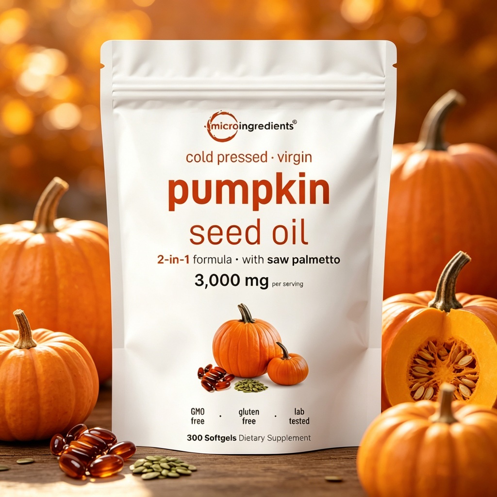 น้ำมันเมล็ดฟักทอง Saw Palmetto & Pumpkin Oil 3000mg 300 Softgels ช่วยระบบปัสสาวะ ต่อมลูกหมาก บำรุงผม สุขภาพชาย