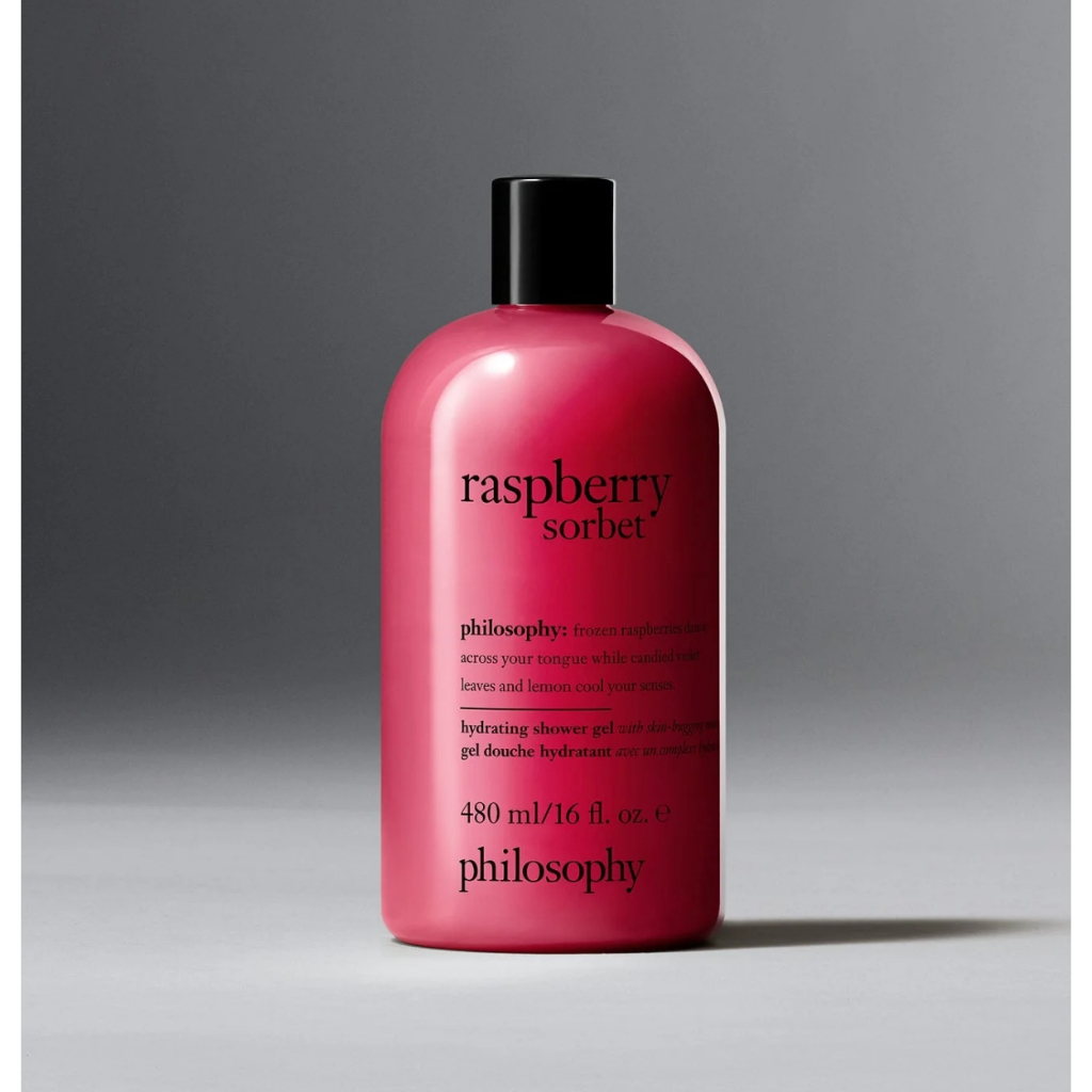 Philosophy Raspberry Sorbet Shower Gel 480ml เจลอาบน้ำ กลิ่นราสป์เบอร์รี่ หอมหวานสดชื่น ผิวนุ่มชุ่มชื้น