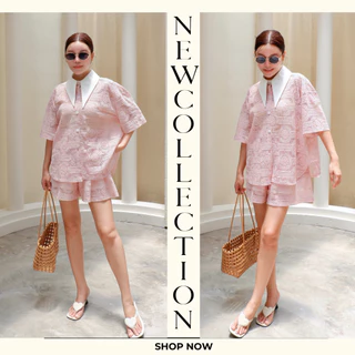 [พร้อมส่ง] DAISYเซตเสื้อเชิ้ตแขนยาวกับกางเกงเอวยืดกางเกงมีซับใน ฮาวาย ทะเล ซัมเมอร์ CARDIGAN_NISTA