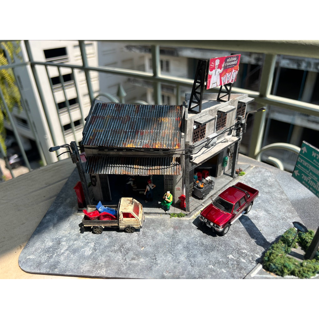 Diorama ฉากThai garage 1:64