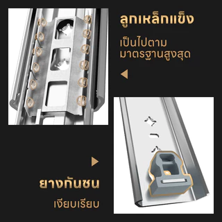 40นิ้วรางสไลด์ สามส่วนอุตสาหกรรมรางเลื่อนสำหรับงานหนักรางลิ้นชักรางกันกระแทกบัฟเฟอร์ล็อคตัวเอง 53 กว้างรางรับน้ำหนักรางส