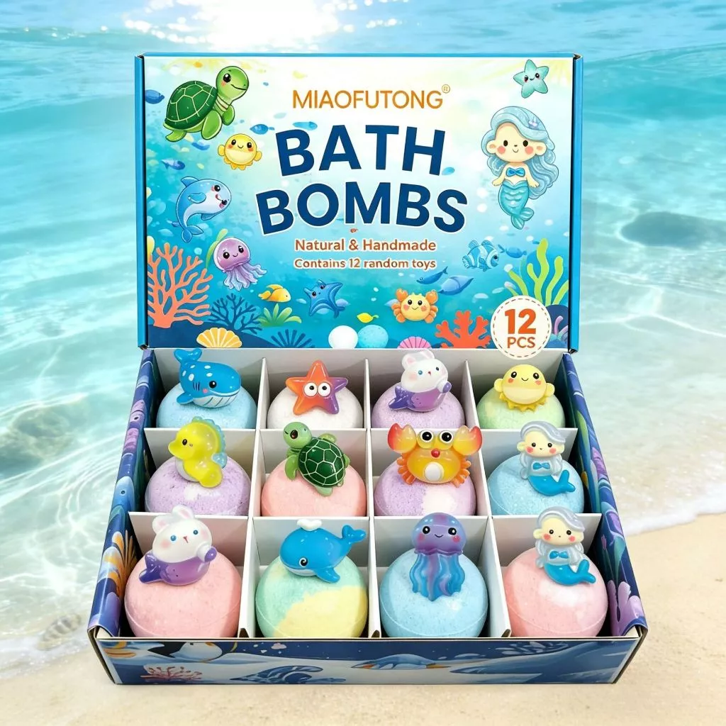 📌ยกบล็อก12ชิ้น📌Bath Bomb Gift Surprise ลูกบอลเกลืออาบน้ำละลายน้ำกลิ่นหอมมีตัวการ์ตูนธีมมหาสมุทร ของเด็ก ของเล่นเด็ก