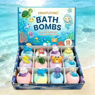 📌ยกบล็อก12ชิ้น📌Bath Bomb Gift Surprise ลูกบอลเกลืออาบน้ำละลายน้ำกลิ่นหอมมีตัวการ์ตูนธีมมหาสมุทร ของเด็ก ของเล่นเด็ก