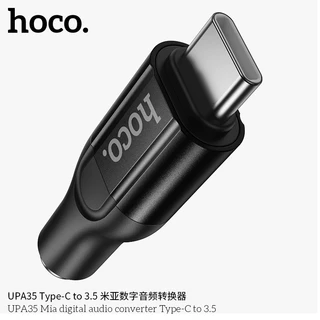 อะแดปเตอร์แปลงสัญญาณเสียง พอร์ต Type-C เป็น AUX 3.5mm. ระบบเสียง HiFi คมชัด ขนาดเล็ก พกง่าย HOCO UPA35