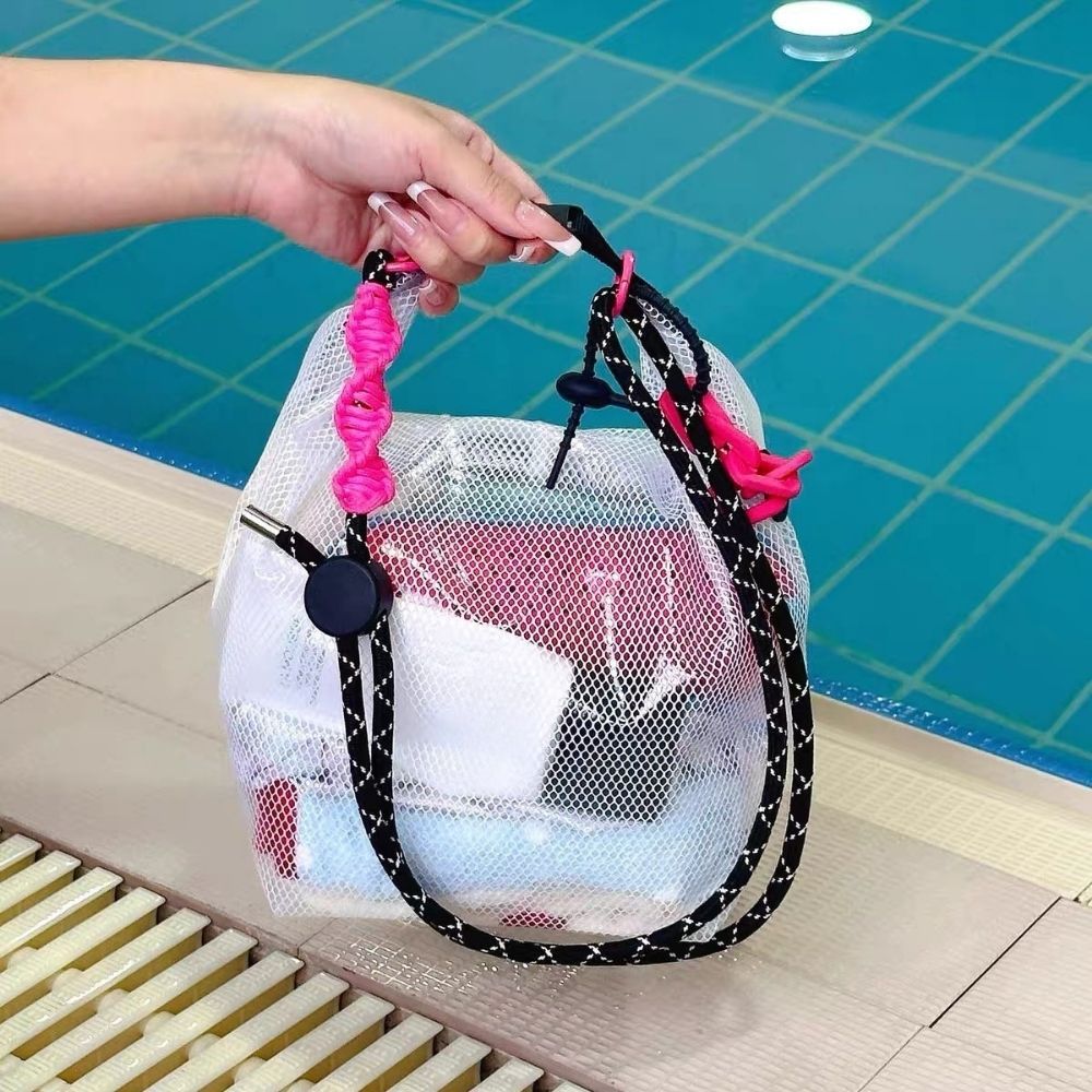 สายคล้อง 2in1 ยาว 60 cm สายสะพายกระเป๋า มือถือ หูหิ้ว อเนกประสงค์ (สีดำ-ชมพู) เฉพาะสาย ส่งจากไทย!!!