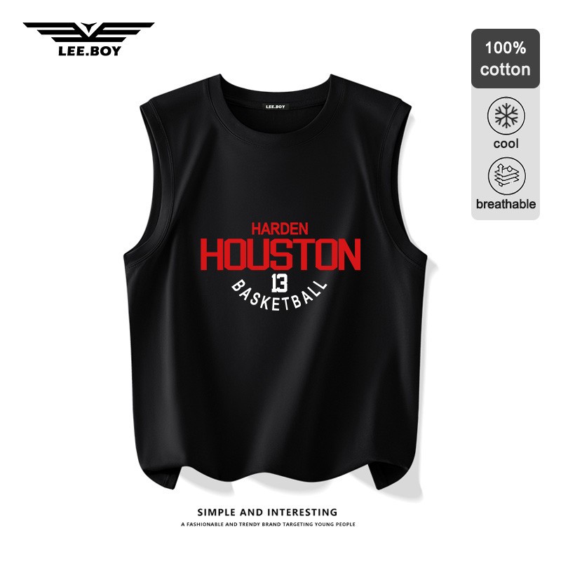 แขนกุด เสื้อลายทาง แฟชั่นสำหรับผู้ชาย ฤดูร้อน NBA ใส่สบายไม่ร้อน M-3XL ลายตัวอักษร ใหม่ พร้อมส่งในไทย