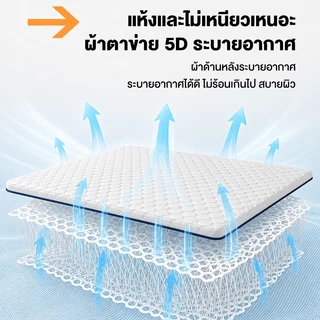 Melloa ที่นอนยางพารา 6ฟุต 5ฟุต 3.5ฟุต 3ฟุต แก้ปวดหลัง รองรับสรีระ ลดแรงสั่นสะเทือน นอนนุ่มสบาย