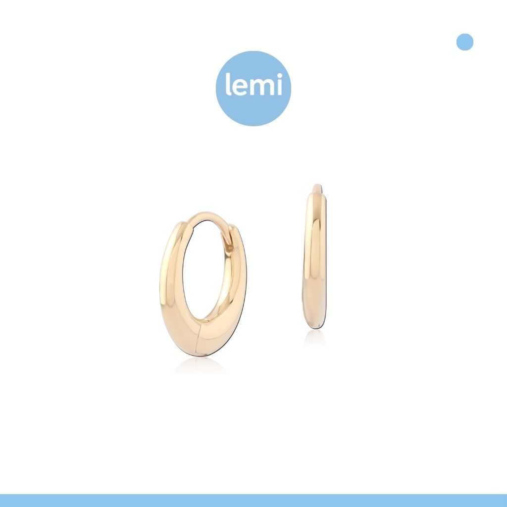 Lemi ต่างหูเพื่อผิวแพ้ง่าย Curvy Gold PVD Surgical Steel