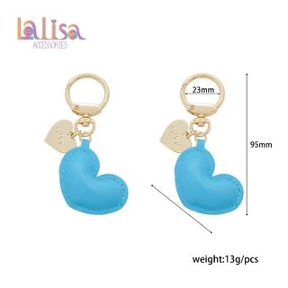 พวงกุญแจหัวใจพาสเทล Luxe Love พวงกุญแจหัวใจมินิ เรียบหรู PU+keychain AR214