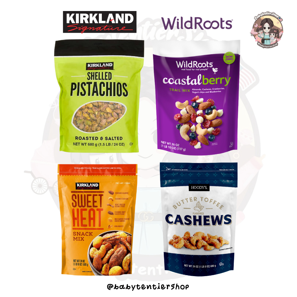 พร้อมส่ง🛵 Kirkland Shelled Pistachios,Sweet Heat / Hoody's Butter toffee Cashews / WildRoot's Coasta