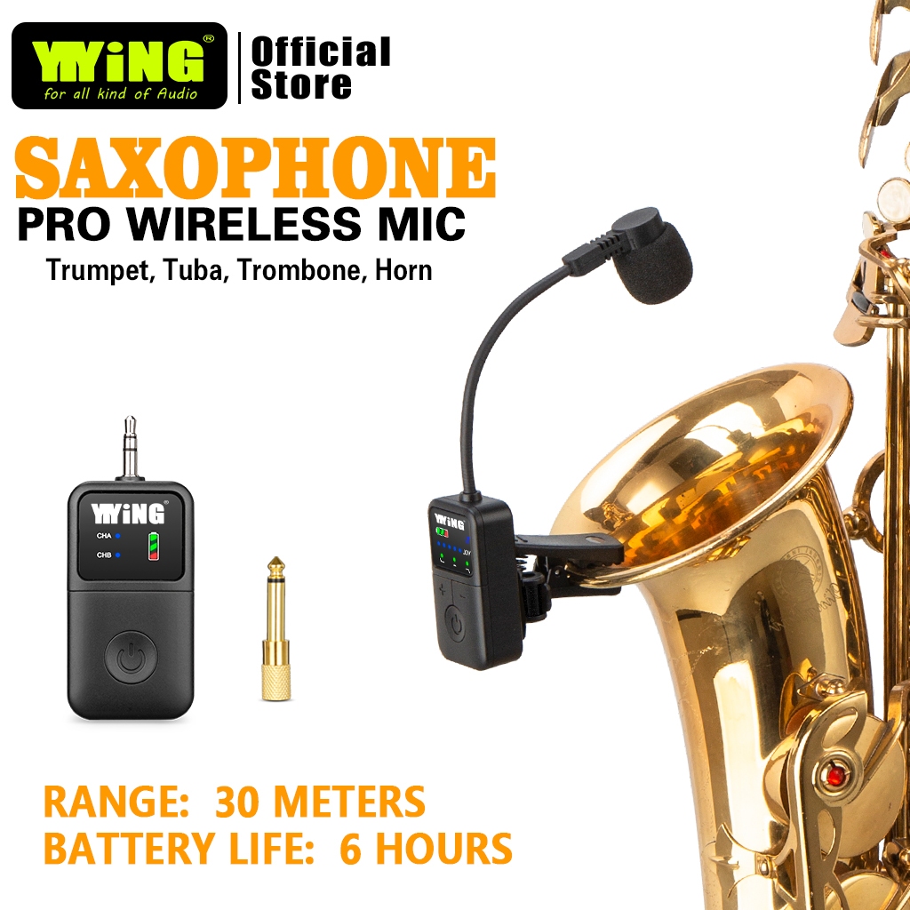YIYiNG YY-710 ไมค์ saxophone ไมค์ แซกโซโฟน ไมค์เครื่องเป่า Saxophone mic Wireless Clip-on mic