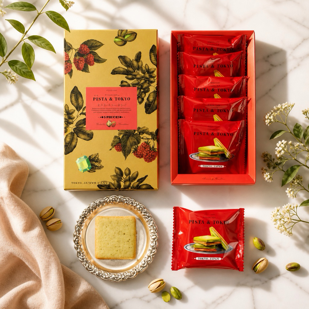 Pistachio Sand Pistachio & Framboise อร่อยยืน1 กล่องสีขมพู