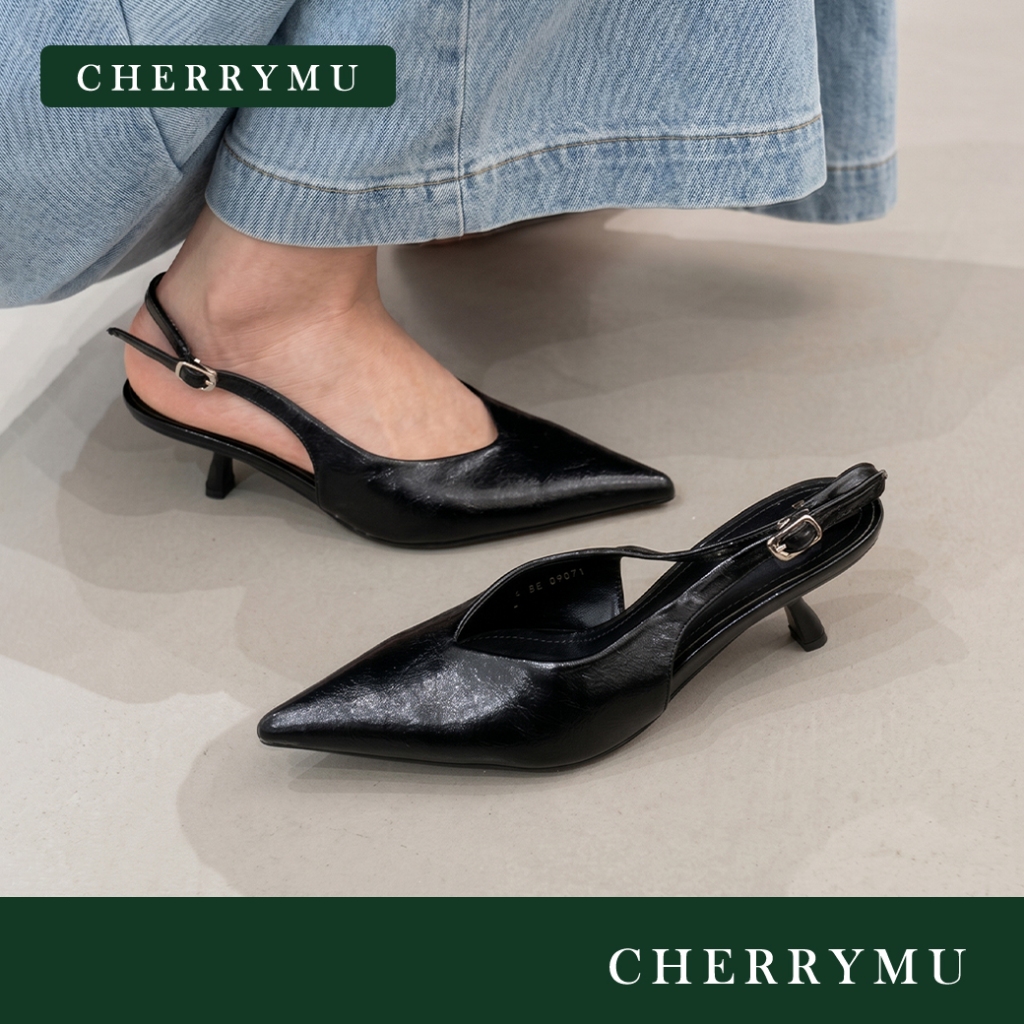 (ส่งด่วน !) CHERRYMU รุ่น Kayla Shoes CM180  รองเท้าส้นสูงรัดส้น รองเท้าแฟชั่นผู้หญิง