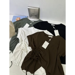 M2126 เสื้อครอปรูดข้าง ดีเทลจึ้ง ทรงสวยสับ แมทช์ง่ายได้ทุกลุค