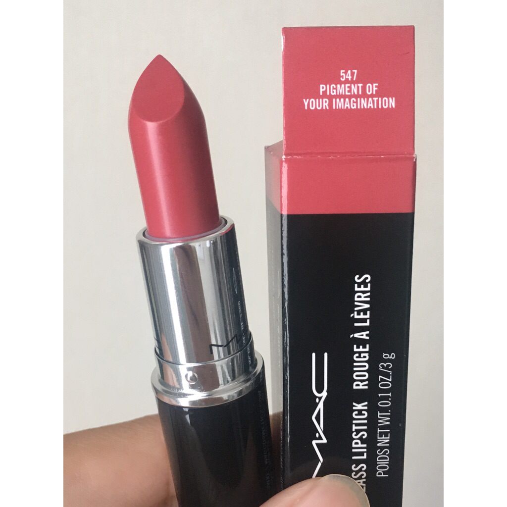 ลิปขนาดปกติ 3 g Mac Lipstick Lustreglass สี Pigment of Your Imagination ป้ายไทย รุ่นนี้เน้นปากดูอวบอิ่ม