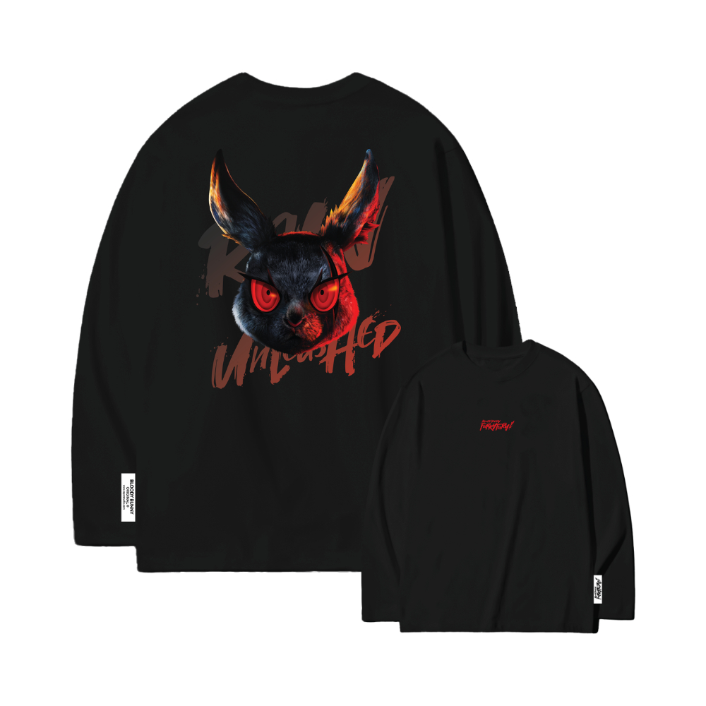 เสื้อแขนยาว DARK RABBIT FURRY FURY (RAW/BLACK) LONG SLEEVE T-SHIRT