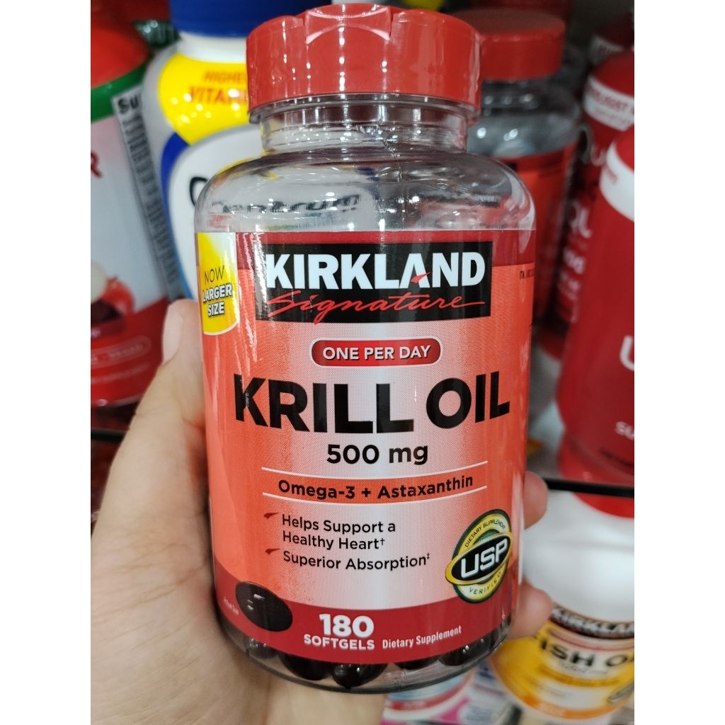 Kirkland Krill Oil Omega 3 & Astaxanthin 160 Softgels น้ำมันกุ้งแดงจากอเมริกาค่ะJUL.27