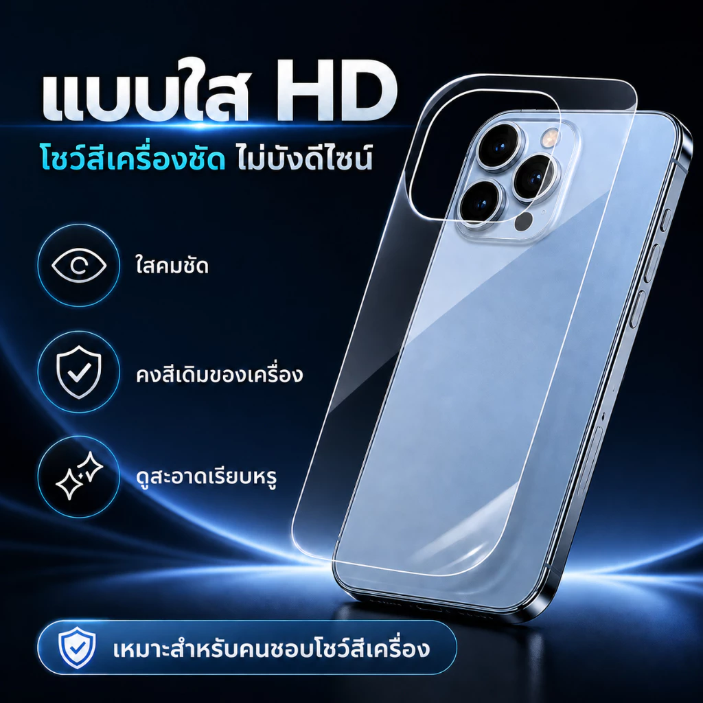 iFilm TPU ฟิล์มหลัง ไฮโดรเจล ใส ด้าน For iphone 17promax 17Air 17 Pro 16 pro max 16plus 15 promax 14 iphone13 11 ไอโฟน thumbnail 5