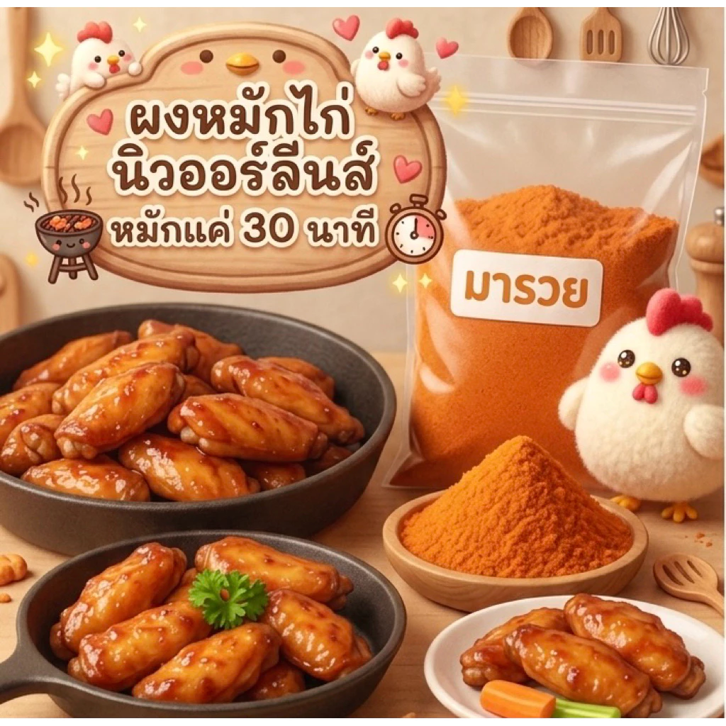 หมักไก่กัน🍗 ผงหมักไก่นิวออร์ลีนสูตรเด็ด | บาร์บีคิว 🔥 เผ็ดกลมกล่อม | ไว้หมักทอดย่าง อร่อยทุกเมนู น้ำหนัก250ก/500ก