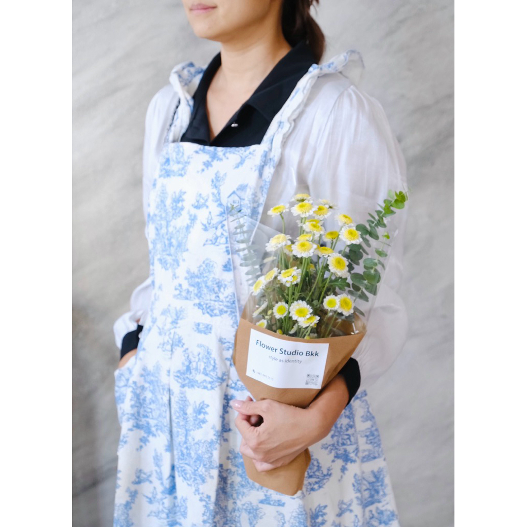 ‼️ส่งด่วน‼️ช่อดอกไม้สด White & Blue Flower ช่อดอกไม้โทนสีฟ้าขาว ดอกไม้แสดงความยินดี มอบให้แฟน ของขวัญวันเกิด 🎁💐