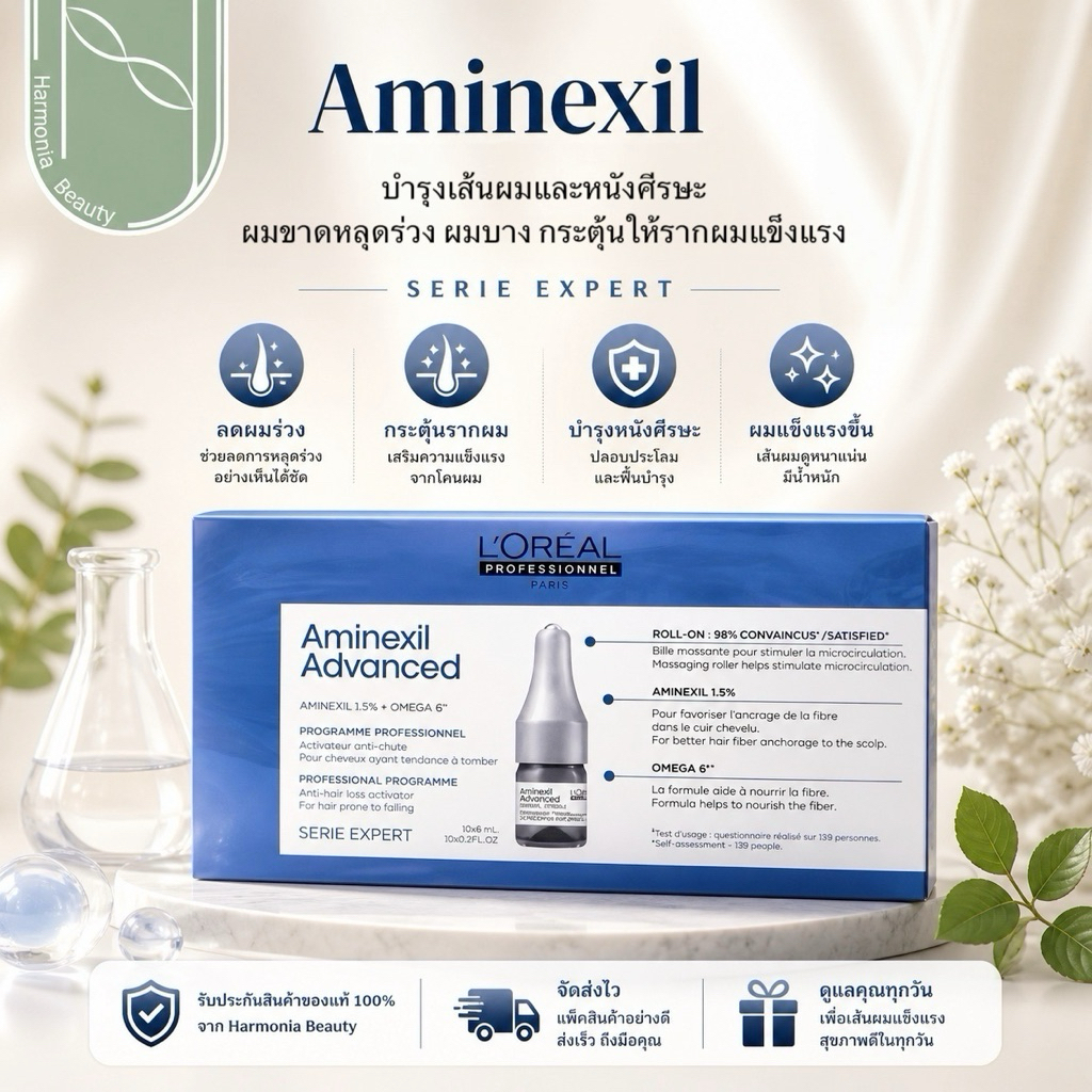 L'oreal Serie Expert Aminexil 10x6 มล. เซรั่มลดผมขาดร่วง กระตุ้นการเกิดใหม่ของเส้นผม