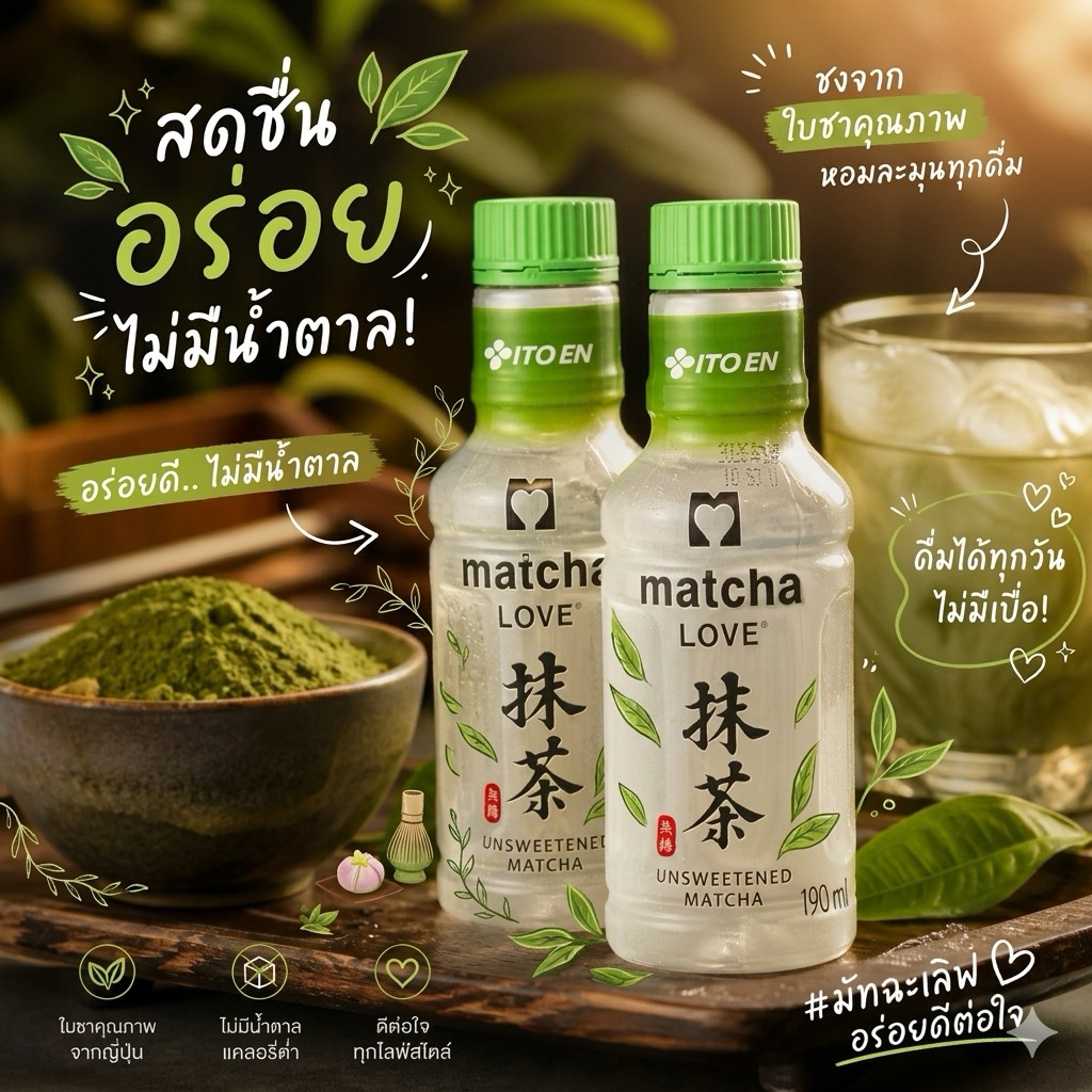 ‼️ร้านนี้ถูกที่สุด‼️ของแท้จากญี่ปุ่น Itoen Matcha Love Matcha Love Sugar Free มัทฉะเพื่อสุขภาพ​ สะดวก อร่อย แค่บิด เขย่า