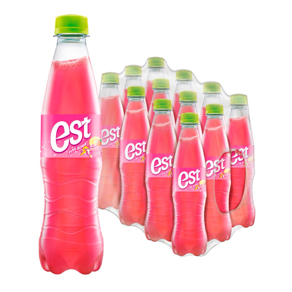 est เอส น้ำอัดลม รสพิงค์บอมบ์ ขนาด 360 มล. x 12 ขวด