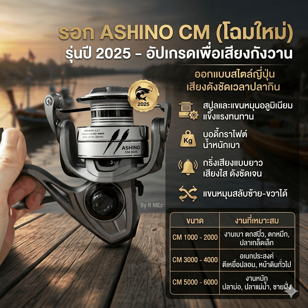 [ รับตรงจากบริษัท ] รอกสปิน ASHINO CM ซี เอ็ม 3+1BB Spinning Reel