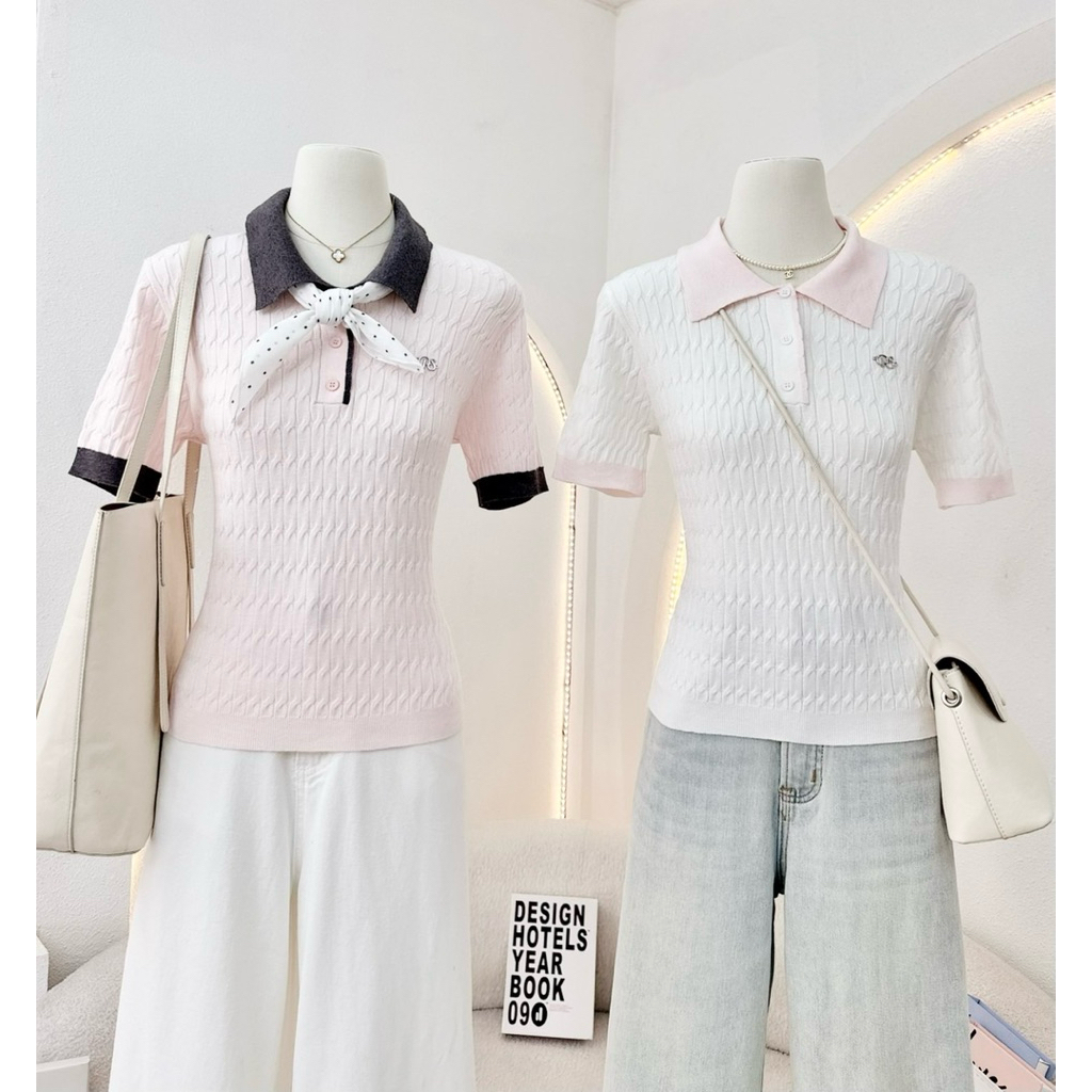 PANISA เสื้อโปโลไหมพรม แต่งเลเยอร์ (สาวอวบใส่ได้)